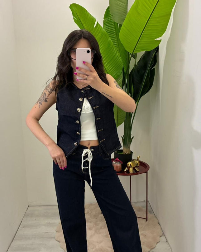 Jeans Laces Denim Scuro