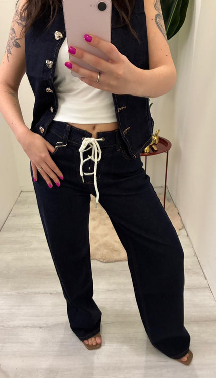 Jeans Laces Denim Scuro