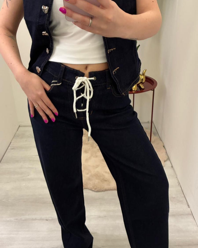 Jeans Laces Denim Scuro
